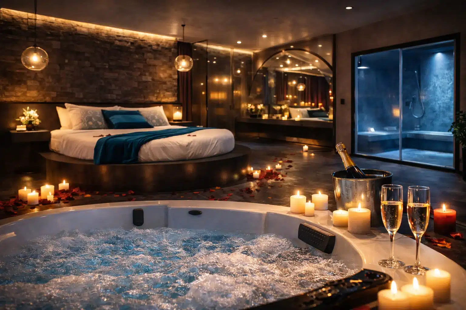 love room près de montpellier avec jacuzzi privatif et hammam pour week end romantique