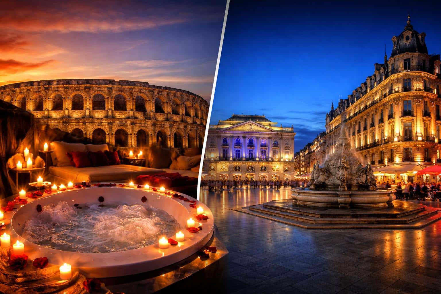 Comparaison love room Nîmes et Montpellier avec jacuzzi pour week-end romantique en couple