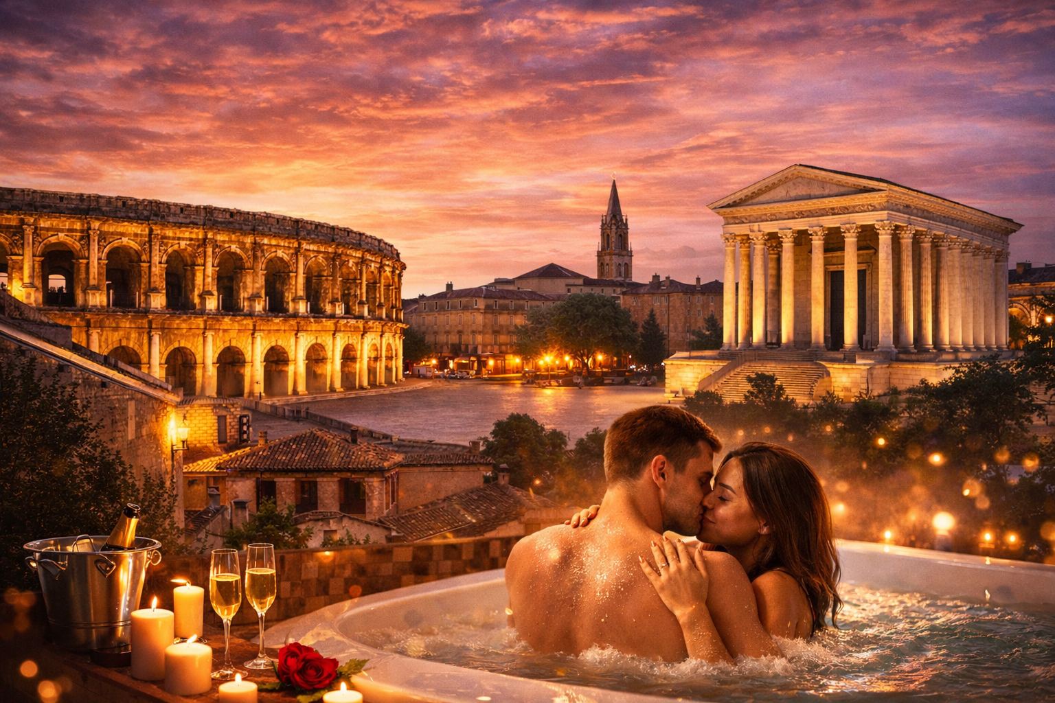 love room à Nîmes avec jacuzzi pour week-end romantique dans le Gard