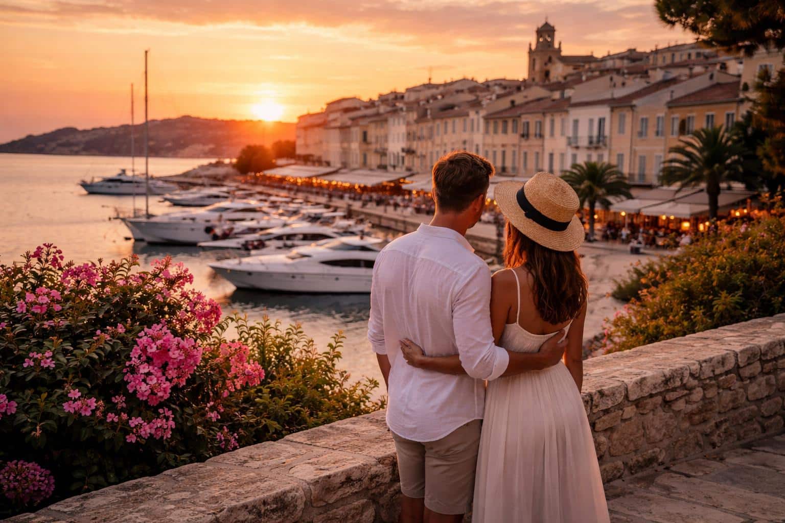 couple romantique coucher de soleil var week-end amoureux sud de la france